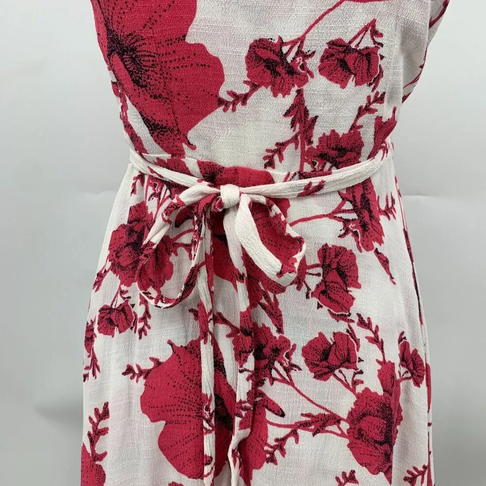 Free People French Quarter Wrap Dress Womens Extra Small Floral Waist Tie Ruffle